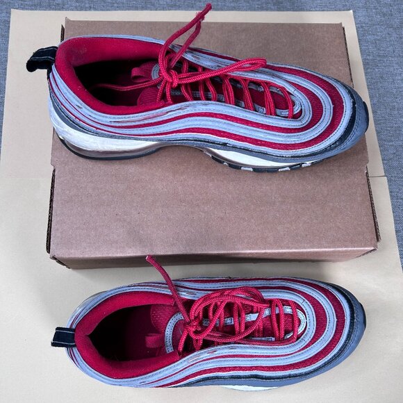 Nike Air Max 97 Sneaker Shoes Men's 9.5 Dark Grey Gym Red 921826 007 - Picture 3 of 15